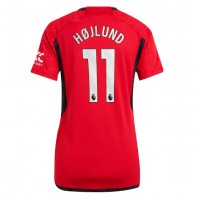 Camiseta Manchester United Rasmus Hojlund #11 Primera Equipación Replica 2023-24 para mujer mangas cortas